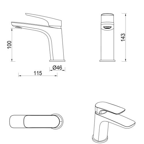 TAPWARE - Kaza Basin Mixer - French Gold