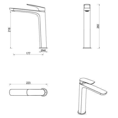 TAPWARE - Kaza Tall Basin Mixer - French Gold