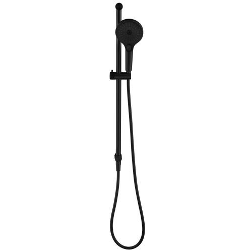 SHOWERS - Mica Fluted Shower Rail - Inbuilt Inlet - Black