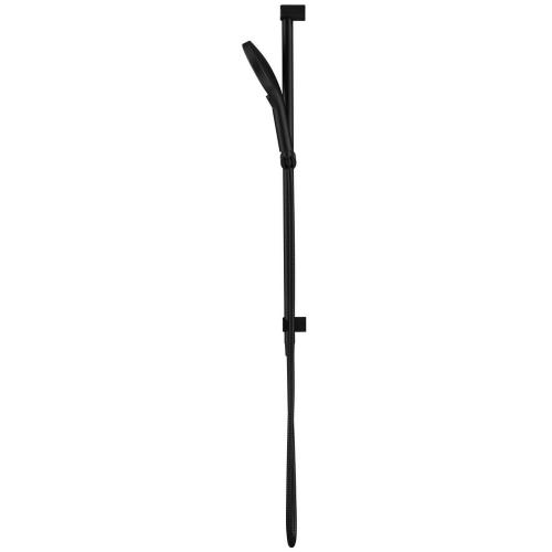 SHOWERS - Mica Fluted Shower Rail - Inbuilt Inlet - Black