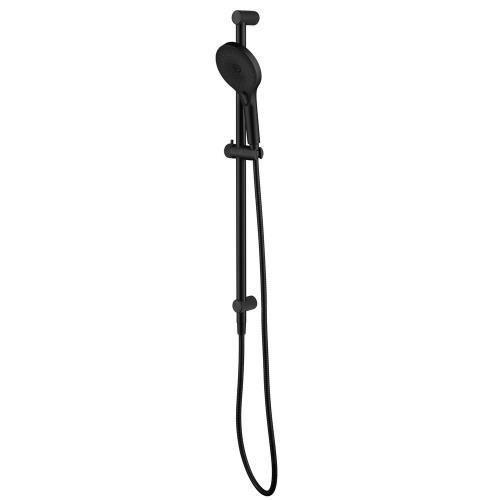 SHOWERS - Mica Fluted Shower Rail - Inbuilt Inlet - Black