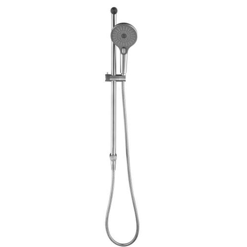 SHOWERS - Mica Fluted Shower Rail - Inbuilt Inlet - Brushed Nickel
