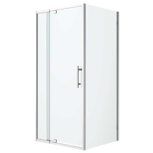 SHOWERS - Louve Pivot Shower Screen Front and Return - Chrome