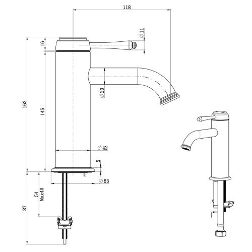 TAPWARE - Mica Heritage Basin Mixer