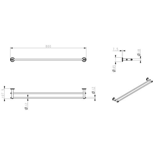 ACCESSORIES - Mica Heritage Double Towel Rail