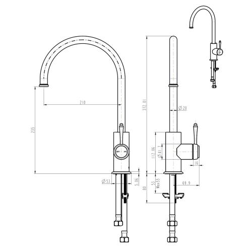TAPWARE - Mica Heritage Gooseneck Sink Mixer