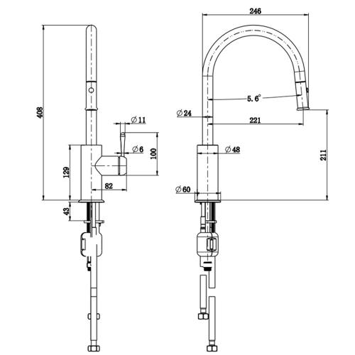 TAPWARE - Mica Heritage Pull-Out Sink Mixer
