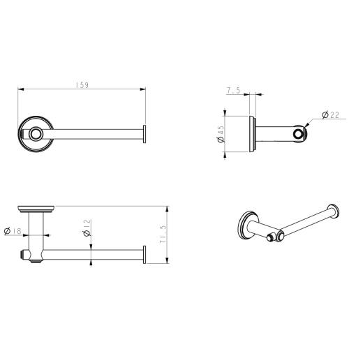 ACCESSORIES - Mica Heritage Toilet Paper Holder