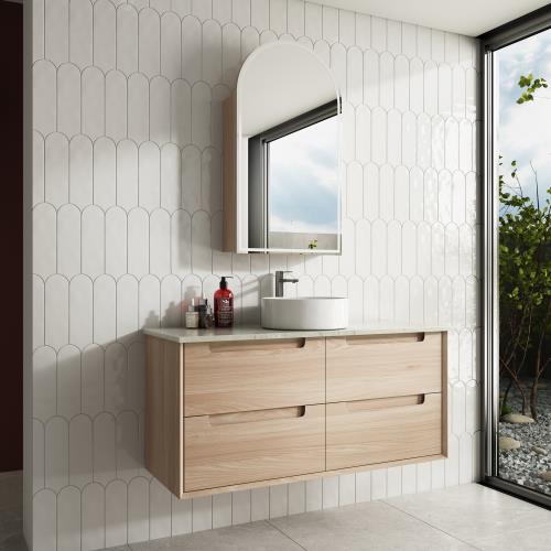 VANITIES - Ainsley Wall Hung Vanity w/ Stone Top