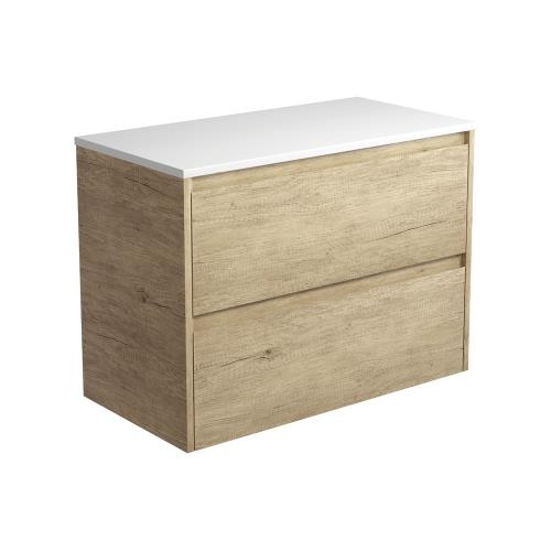 VANITIES - Amato Scandi Oak Wall Hung Vanity w/ Ceramic Top