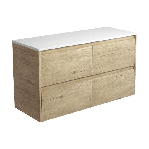 VANITIES - Amato Scandi Oak Wall Hung Vanity w/ Stone Top Undermount Bowl