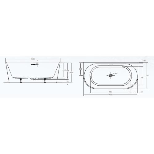 BATHS - ECO Wall Faced Free Standing Bath Tub