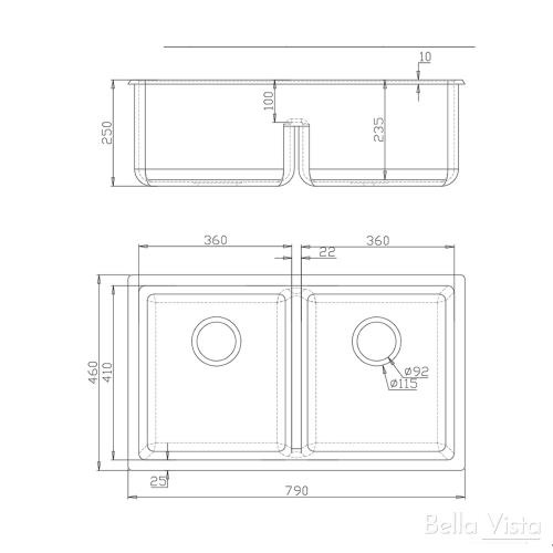 KITCHEN & LAUNDRY - BLACK Double Bowl Sink