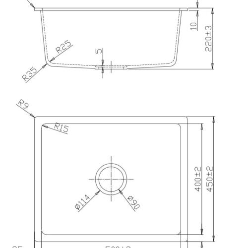 SINKS AND TROUGHS - BLACK Single Bowl Sink