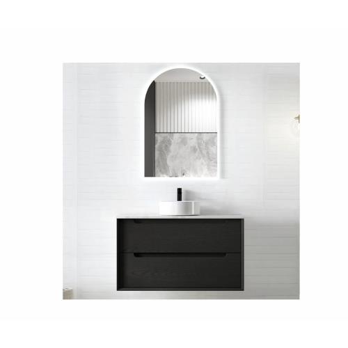 VANITIES - Byron Wall Hung Vanity Range - Black Oak, 900mm