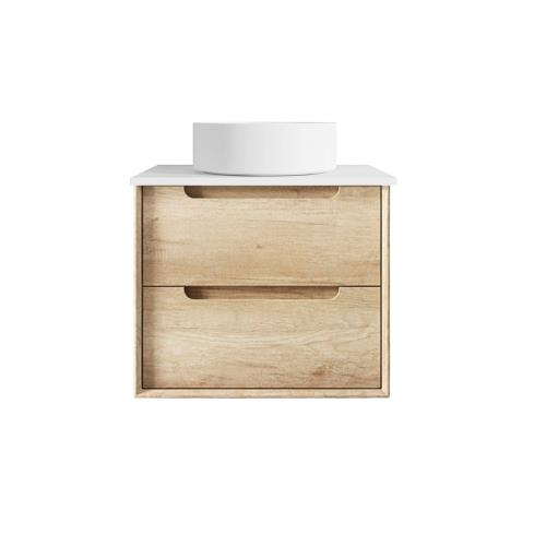 VANITIES - Byron Wall Hung Vanity Range - Natural Oak, 600mm