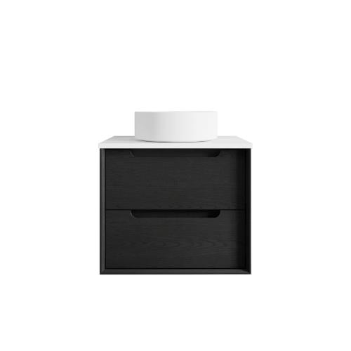 VANITIES - Byron Wall Hung Vanity Range - Black Oak, 600mm