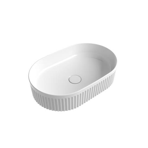 BASINS - Cadel Fluted Oval Basin - Gloss White