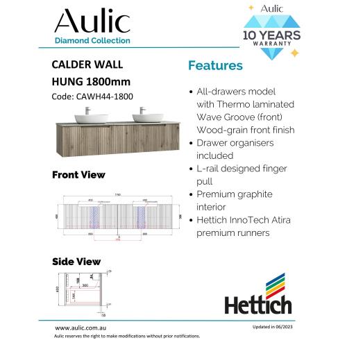 VANITIES - Calder Wall Hung Vanity - 1800mm(Double Bowl)