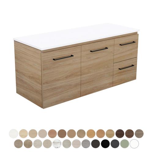 VANITIES - Carmen Wall Hung Doors & Draws Vanity w/ Dolce Ceramic Top VANITIES - Carmen Wall Hung Doors & Draws Vanity w/ Dolce Ceramic Top