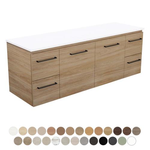 VANITIES - Carmen Wall Hung Doors & Draws Vanity w/ Dolce Ceramic Top VANITIES - Carmen Wall Hung Doors & Draws Vanity w/ Dolce Ceramic Top