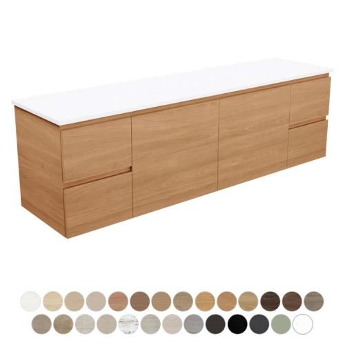 VANITIES - Carmen Wall Hung Doors & Draws Vanity w/ Dolce Ceramic Top VANITIES - Carmen Wall Hung Doors & Draws Vanity w/ Dolce Ceramic Top