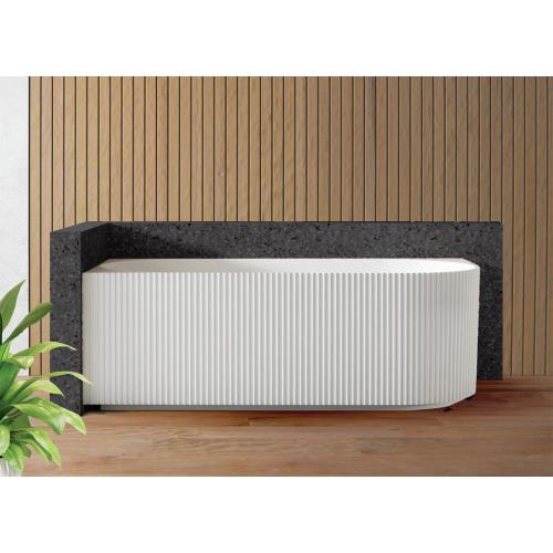 BATHS - CHARLIE Fluted Corner Freestanding Bath - Gloss White