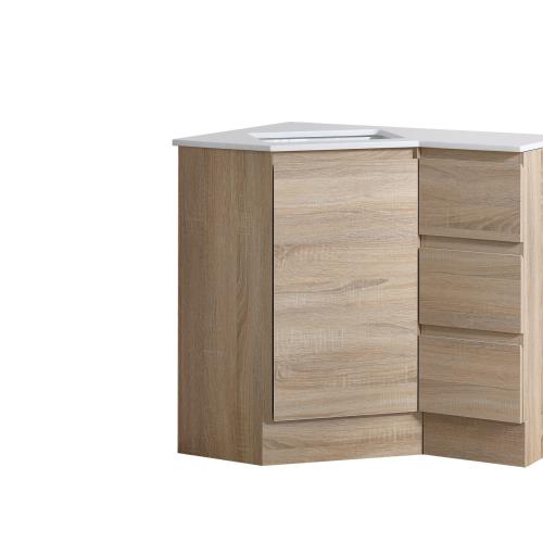 VANITIES - Corner Vanitiy - Natural Timber, 600 x 900mm, 600 x 900mm
