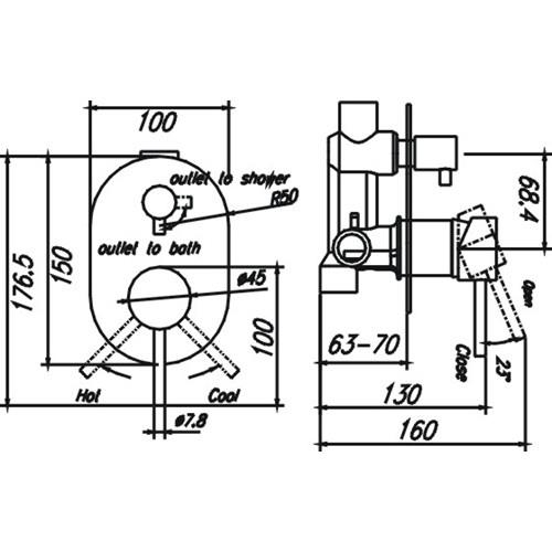 TAPWARE - Ideal Wall Mixer with Diverter