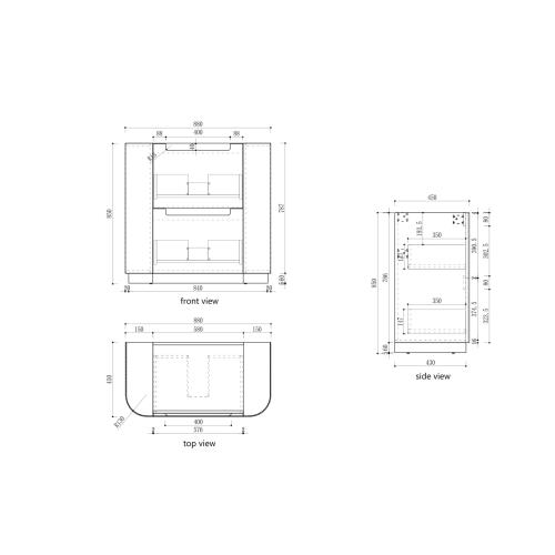 VANITIES - Curva Floor Vanity w/ Premium Stone Top