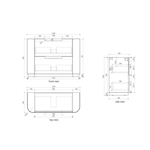 VANITIES - Curva Floor Vanity w/ Premium Stone Top
