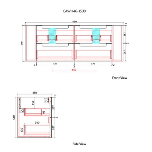 VANITIES - Curva Wall Hung Vanity Cabinet Only