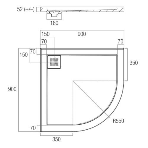 SHOWERS - ECO Shower Bases - Curved Corner