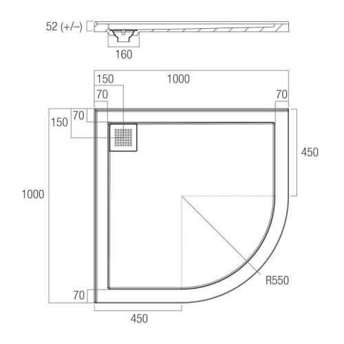 SHOWERS - ECO Shower Bases - Curved Corner