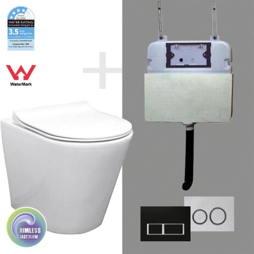 TOILETS - Elegant Floor Pan and R&T In-wall Cistern