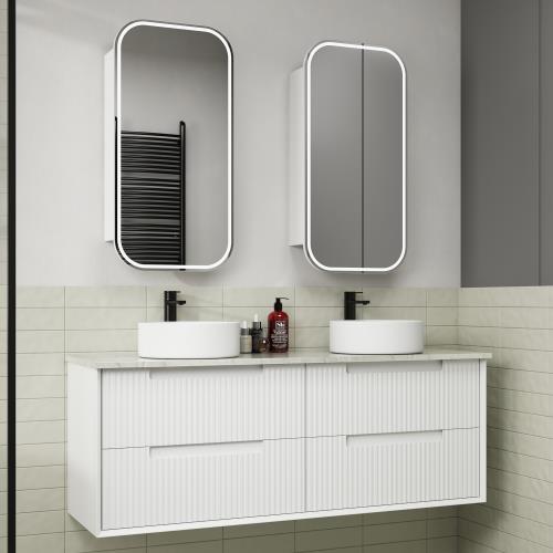 VANITIES - Flauto Wall Hung Vanity Cabinet w/ Ceramic Top