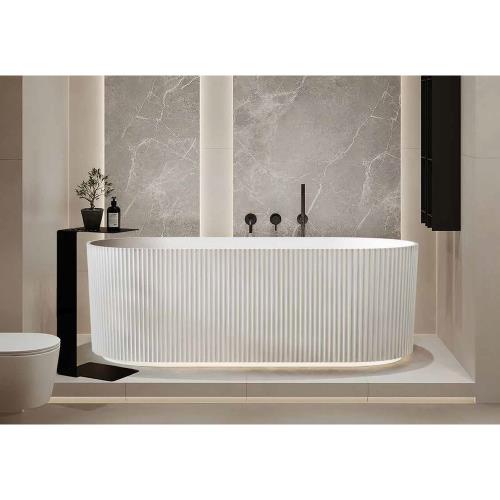 BATHS - GEORGIE Fluted Freestanding Bath - White - 