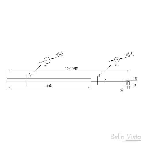 SHOWERS - Glass Panel Support Rod - Round - 