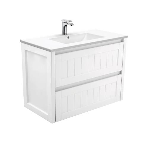 VANITIES - Hampton Wall Hung Vanity - 900mm, Ceramic Top