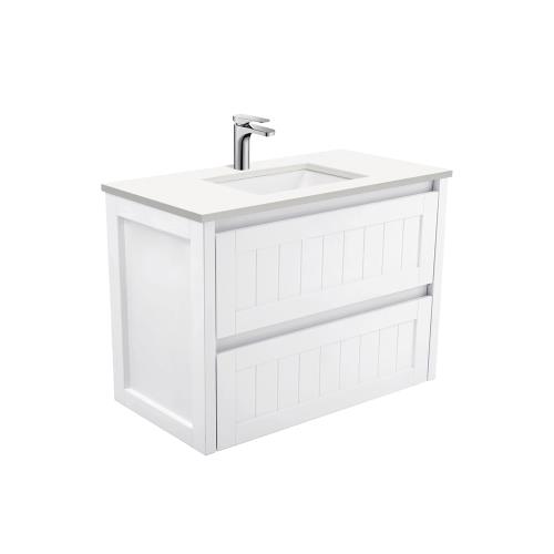 VANITIES - Hampton Wall Hung Vanity - 900mm, Stone Top and Undermount Bowl