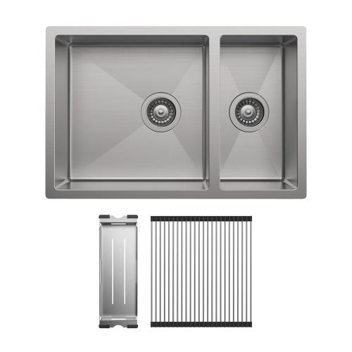 SINKS AND TROUGHS - Hana Stainless Steel Double Bowl Sink KIT