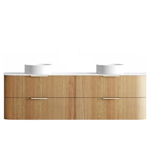 VANITIES - Havana Wall Hung Vanity - Woodland Oak, 1800mm(Double Bowl), 1800mm(Single Bowl)
