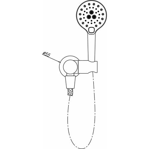 TAPWARE - Lennie Brushed Nickel Shower on Bracket