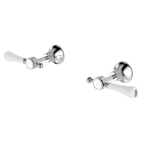 TAPWARE - Lillian Lever Wall Top Assemblies with Ceramic White Handle - Chrome