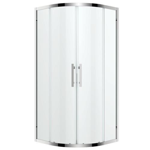 SHOWERS - Louve Curved Slider Chrome Shower Screen