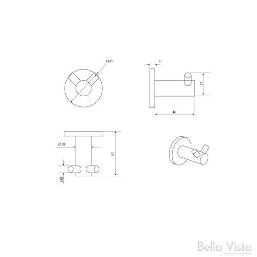 ACCESSORIES - Mica Double Robe Hook - 