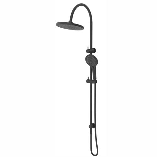 TAPWARE - Mica Gooseneck Dual Shower Rail - Black (Matt)