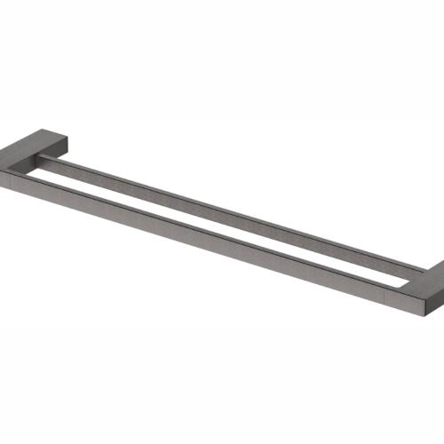 ACCESSORIES - Milos Double Towel Rail - Gun Metal Grey