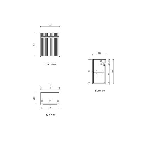 VANITIES - Mini Ravia Fluted Wall Hung Vanity - 
