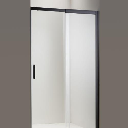 SHOWERS - Miramar Adjustable Sliding Shower Screen Front - Black